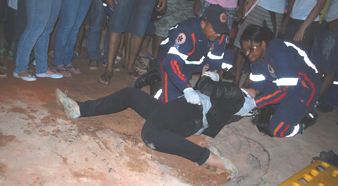 Etiéle no momento do acidente.