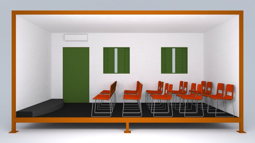 Vista lateral do auditório