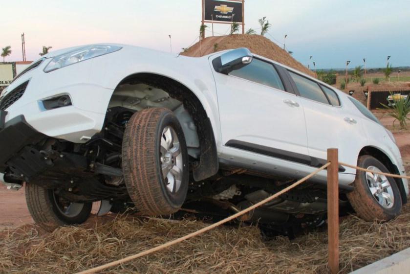 Exposição estática da Trail Blazer também demonstra que é veículo para qualquer terreno.