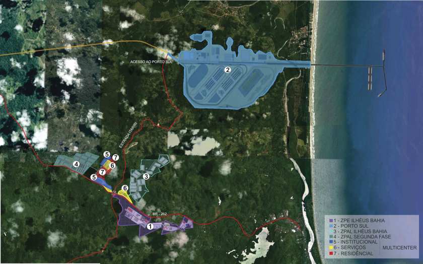 O mapa dos projetos de exportação: a ZPE, o porto e outros empreendimentos. Clique na imagem para ampliar.