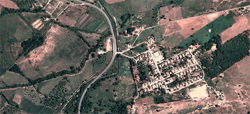 Reprodução do Google Earth, do local aproximado do acidente, o Povoado dos Angicos