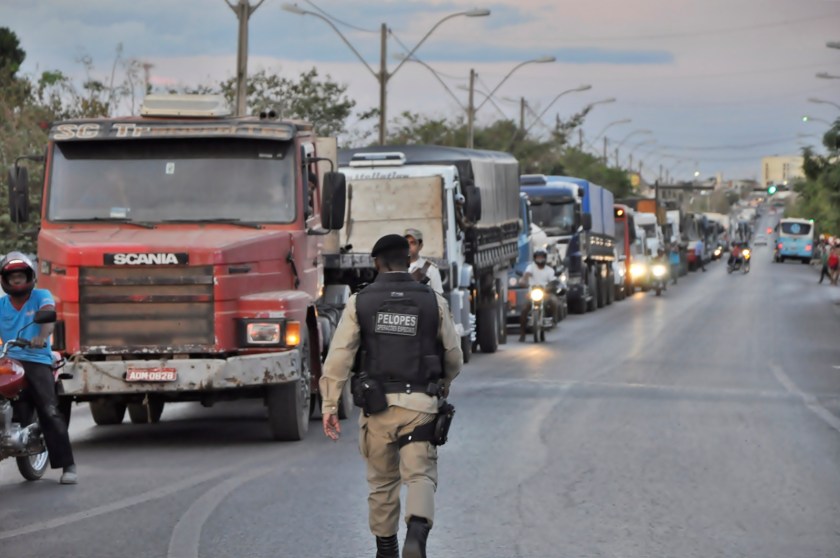 caminhada transito parado