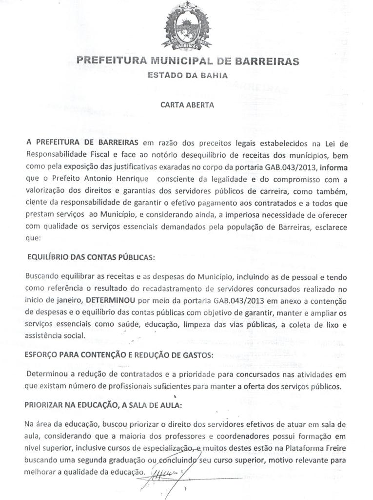 CARTA ABERTA- EMAIL1