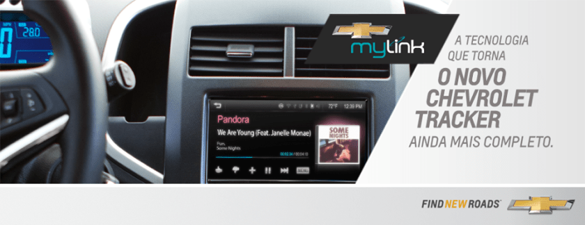 Mais uma novidade do Novo Chevrolet Tracker! Você sabia que ele virá equipado com o sistema MyLink, para encher o seu dia-a-dia de entretenimento e conectividade? Para receber mais informações em primeira mão, preencha o formulário no site: http://bit.ly/1bY2F2l