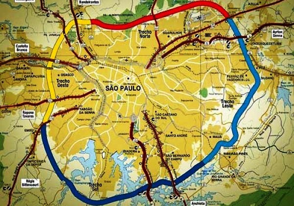 O rodoanel: São Paulo, o ABCD e outras cidades pequenas dentro da grande metrópole.