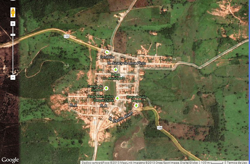 Catolândia, em foto de satélite do Google