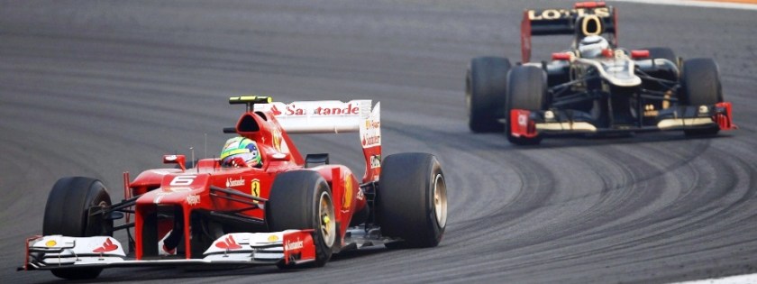 Foto do portal UOL: Massa resistiu o tempo todo ao ataque do seu substituto na Ferrari, Haikkonnen.
