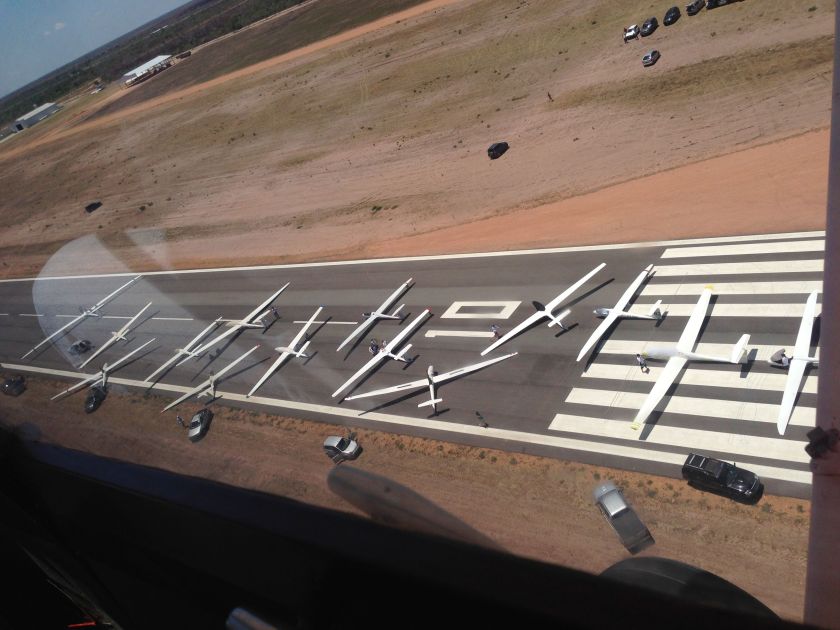 Vista aérea do grid de largada