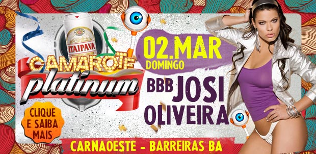Ex-BBB Josi Oliveira no domingo, 2 de março;