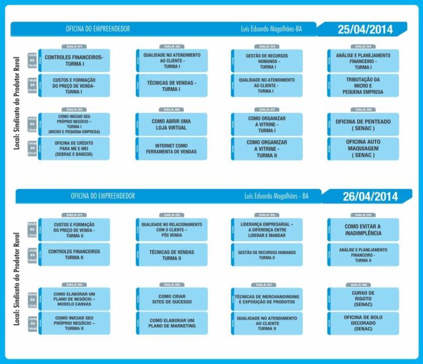 Programação Oficina do Empreendedor
