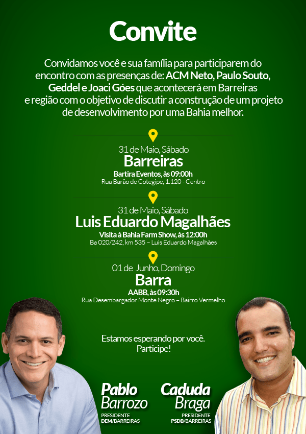 Convite Evento Paulo Souto