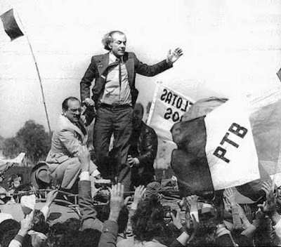 Brizola, no retorno do exílio.