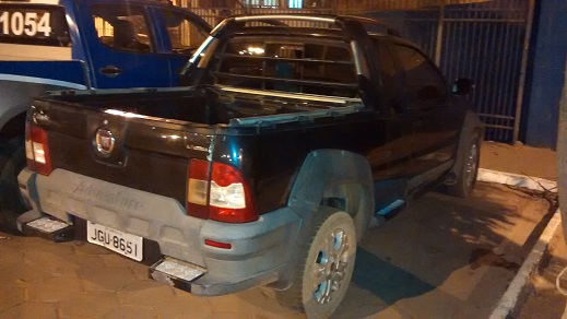 A camionete que o detido dirigia