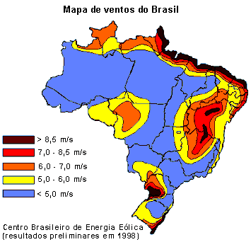 O Oeste baiano está incluso na área de bons ventos para a energia eólica