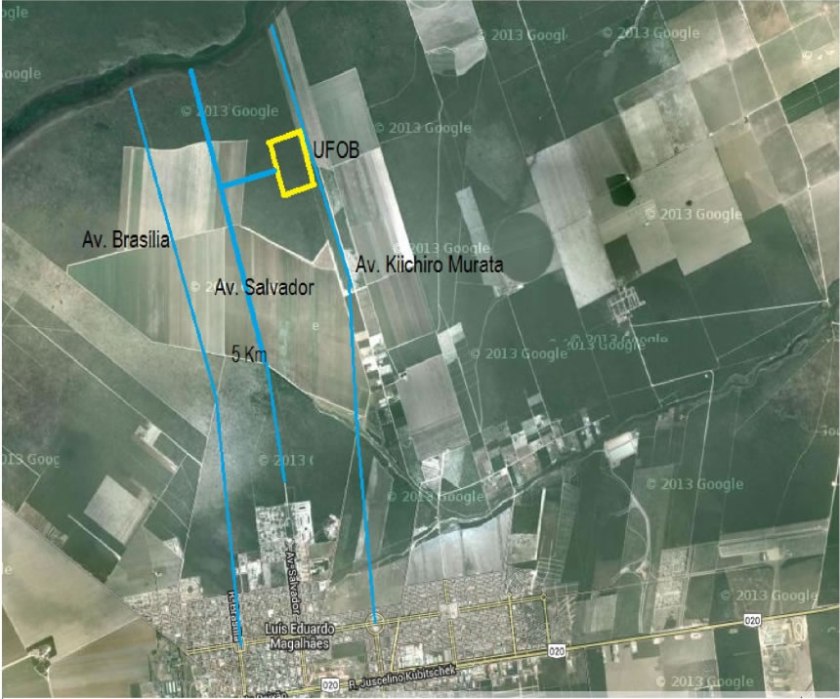 Localização do campus definitivo da UFOB em Luís Eduardo Magalhães.