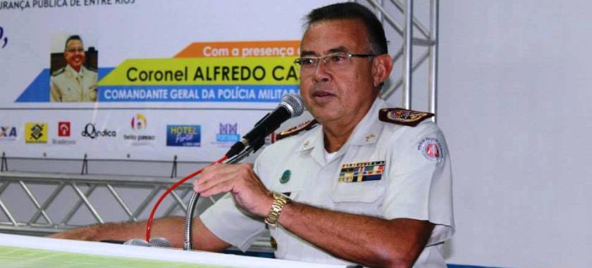 O comandante coronel anunciou que em setembro a PM iniciará uma operação para intensificar a segurança na zona rural da cidade. Foto - Ascom prefeitura de Entre Rios - arquivo fevereiro de 2014.
