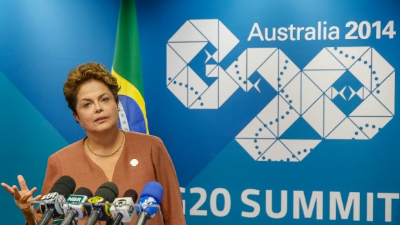 Presidenta Dilma Rousseff em entrevista coletiva após Cúpula G20. Foto: Roberto Stuckert Filho/PR.