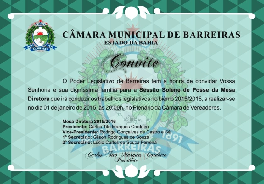 CONVITE POSSE 2014 2015