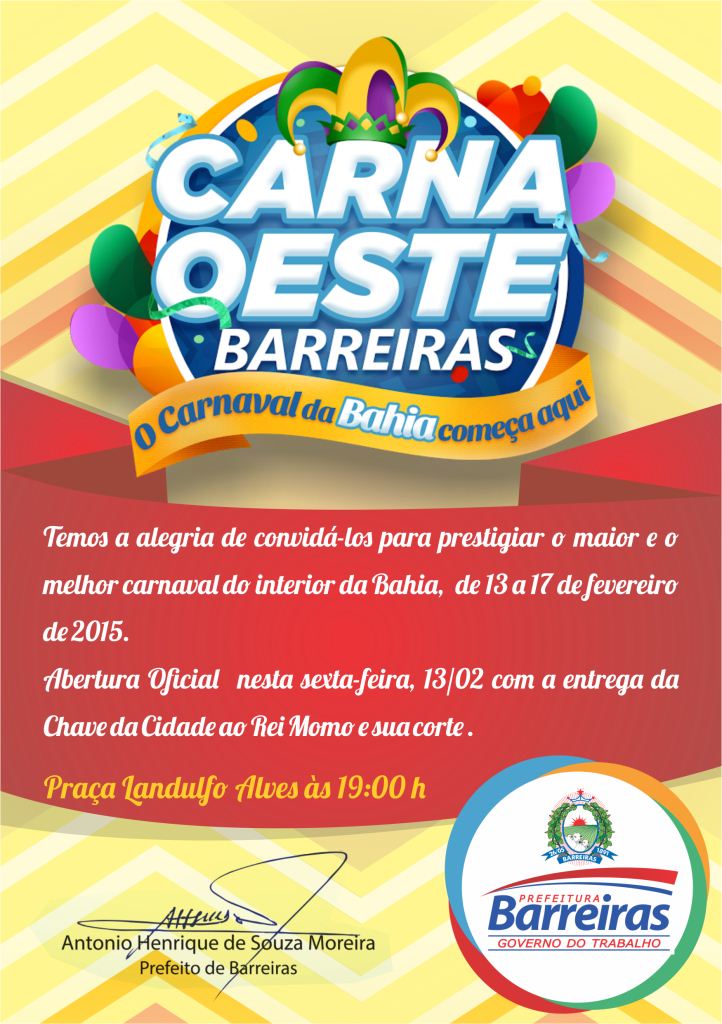 Convite - abertura oficial carnaoeste 2015