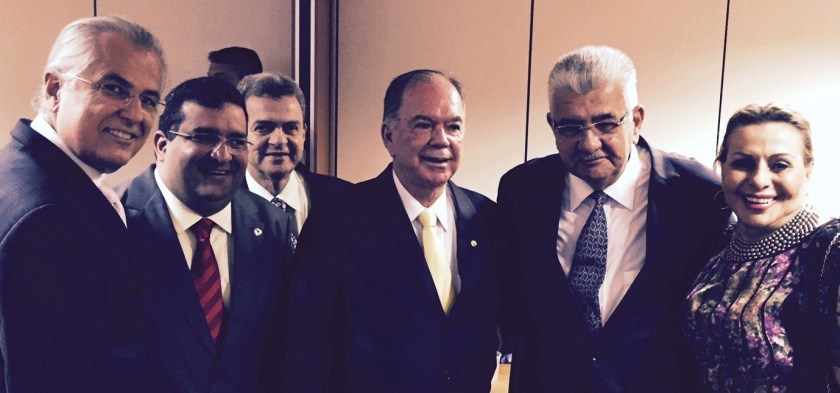 Com o deputado estadual Antônio Henrique Jr, o vice-governador João Leão, prefeito de Barreiras Antônio Henrique e primeira dama Antônia Pedrosa 