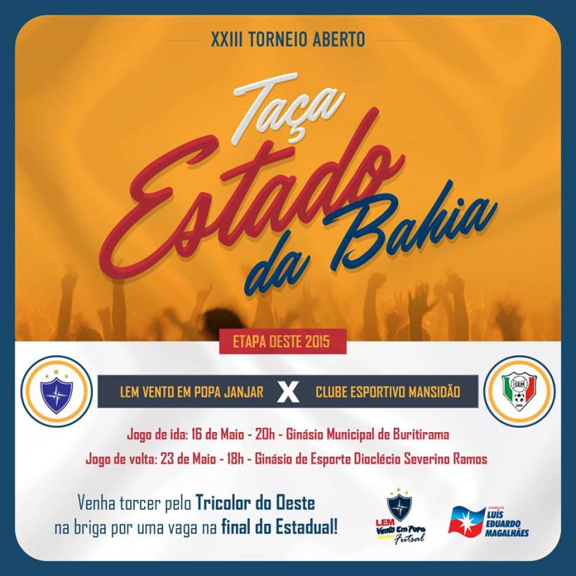 Neste sábado, 23, a decisão da Taça Estado da Bahia de Futsal