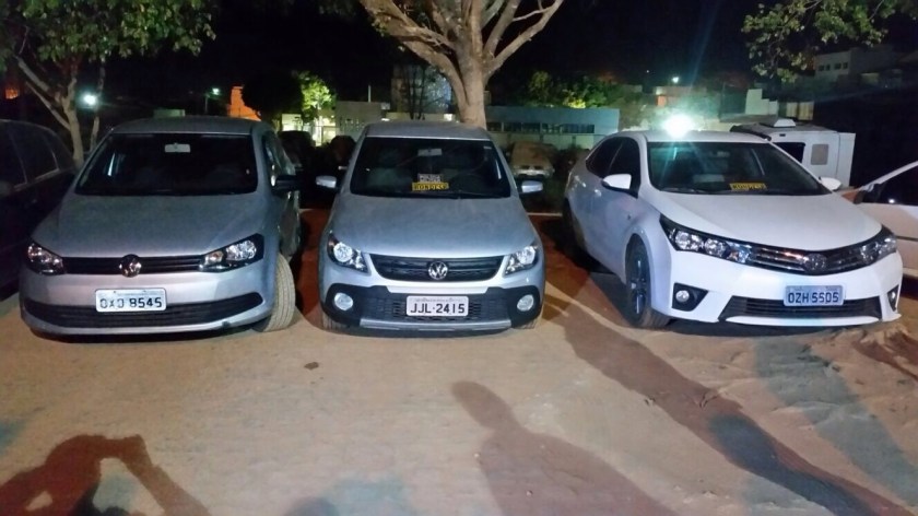 Os carros apreendidos