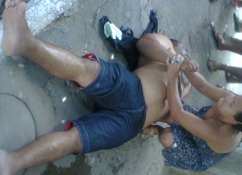 Pedrinho, no momento em que foi baleado.