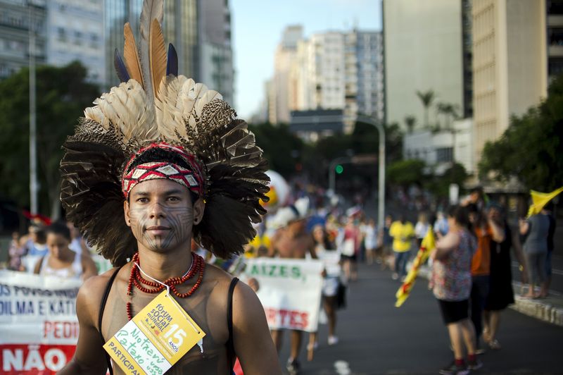 Porto Alegre/RS - Marcha de abertura do Fórum Social Temático percorre as ruas do centro de Porto Alegre (Marcelo Camargo/Agência Brasil)