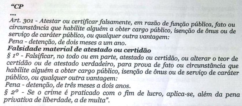 O artigo do Código Penal no qual Giachini poderá ser enquadrado