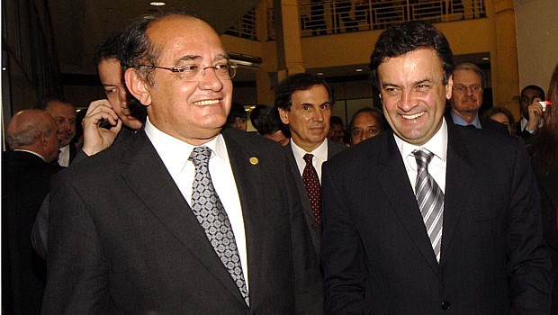 Gilmar e Aécio; risos e sorrisos.