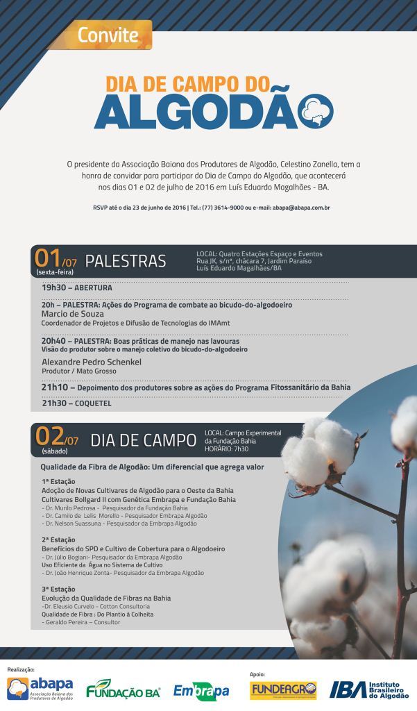 Convite Eletronico - Dia de Campo do Algodão