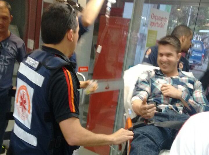 O bancário socorrido pelo SAMU 192 depois do dia tenso.