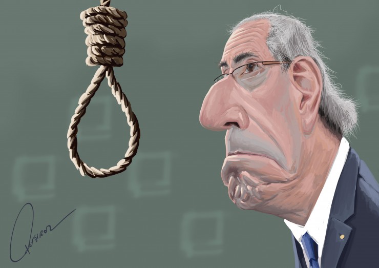 Caricatura de Queiroz Carvalho, em pintura digital.