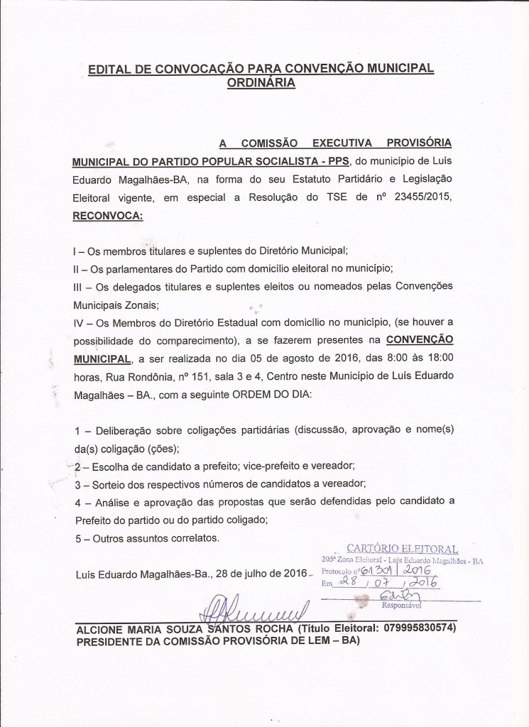 CONVENÇÃO PPS 05-08-2016