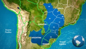 O aquífero, grande mar subterrâneo de águas doces, sob oito estados brasileiros e mais 3 países.