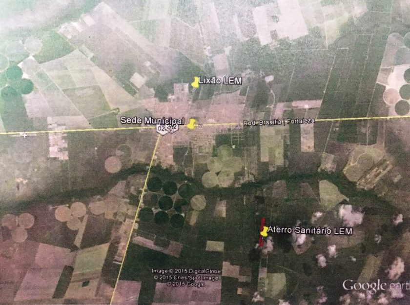 Localização do Aterro Sanitário.